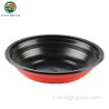 Round Black and Red Plastic Microwavabile Ciotola usa e getta